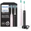 Image de Philips Sonicare 3100, Brosse à dents électrique sonique, capteur de pression et minuterie, rose pastel et noir, pack de 2, modèle HX3675/15 en occasion ou reconditionné