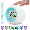 Image de Réveil Numérique Veilleuse Lumière de 7 Couleurs Changement Horloge avec Température cadeau Enfants Bébé BLEU-Lewin Deal