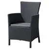 Image de Fauteuil de jardin aspect rotin tressé avec coussin Allibert Iowa graphite