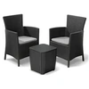 Image de Ensemble de salon de jardin / balcon en anthracite, 2 fauteuils + 1 table avec rangement