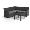 Image de ALLIBERT by - Canap, dangle SanRemo 5 places imitation rotin tresse avec table basse - gris graphite