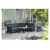 Image de ALLIBERT by - Canap, dangle SanRemo 6 places imitation rotin tresse avec table basse - gris graphite