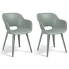 Image de Lot de 2 Chaises de Jardin, Fauteuil avec Accoudoirs, Sièges avec Dossier, Chaises avec Pieds Jardin Salle à Manger, Vert Vintage