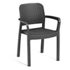 Image de Lot de 6 fauteuils de jardin Bella - Résine aspect rotin tressé - Gris graphite