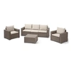 Image de Salon de jardin en imitation resine tressee ALLIBERT avec table basse - 5 personnes - California - Beige