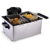 Image de Friteuse double - 3 paniers - 2,5 / 5 litres - 2000 Watt - inox