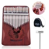 Image de Kalimba Pouce Piano 17 Touches Avec Acajou En Bois Avec Sac Marteau Et Livre De Musique Parfait Pour Debutants Enfants