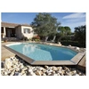 Image de Piscine bois Azura 6,10 x 4,00 x 1,20 m - Liner beige -