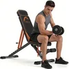 Image de Banc de Musculation Pliable - dossier réglable en 8 positions - 4 réglages de siège - avec cordon de serrage - Charge max 400kg