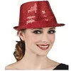 Image de Chapeau Popstar Sequins Mesdames taille unique rouge