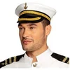 Image de casquette de capitaine blanc noir marin adulte - 44367