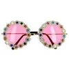 Image de paire de lunettes roses flower power strass femme - 44555