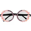 Image de paire de lunettes hippie fleurs roses strass femme - 44558
