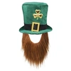 Image de chapeau Leprechaun avec barbe hommes vert taille unique