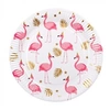Image de assiettes flamant 23 cm papier blanc 6 pièces