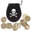 Image de sac pirate avec pièces 4 cm polyester noir/or 13 pièces
