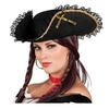 Image de Tricorne Femme Noir Rubans Dore - Carton