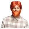 Image de Boland 85736 - Perruque Dude pour adultes, Orange, Cheveux synthétiques courts avec barbe, Coiffure, Accessoire, Couvre-chef, Costume, Carnaval, Fête à thème en occasion ou reconditionné