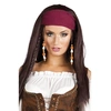 Image de Perruque Pirate Trinity avec bandana dames marron