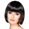 Image de perruque coupe cheveux carré frange noir femme - 85881