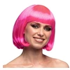 Image de perruque coupe cheveux carré frange rose vif femme - 85890