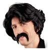 Image de perruque chuck moustache noir homme - 86346