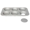 Image de Moule à tartelettes en acier revêtu 6 cavités L.38.5xl.24.5cm