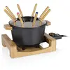 Image de Princess Service à fondue 1,5 L pour 8 personnes   Design en bambou, caquelon antiadhésif, thermostat réglable, 8 fourchettes incluses, polyvalent, facile à nettoyer en occasion ou reconditionné