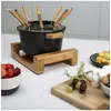 Image de Fondue 800w 8 fourchettes bamboo et fonte d'alu noire Princess 173025-01-001