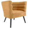 Image de - Fauteuil design en velours et bois Explicit Ocre