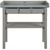 Image de Table de jardinage en pin et zinc gris