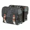 Image de Sacoche arriere velo double boheme 35l noir-creme fixation scratchs sur porte bagage (37x15x37cm)