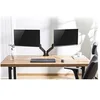 Image de - Kit de montage (attache-support, serre-joint, pied) - bras doubles réglables - pour 2 écrans LCD - aluminium, plastique, acier - noir - Taille