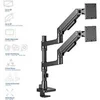 Image de - Kit de montage (bras pour moniteur, montage sur perche) - pour 2 écrans LCD - aluminium, plastique, acier - noir - Taille d'écran : 17"-49"
