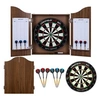 Image de Cabinet Armoire de fléchettes en Bois - Marron : Cible Official compétition en sisal + 2 Lots de fléchettes 18 GR, tableaux de scores et feutre