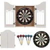 Image de Cabinet Armoire de fléchettes en bois - Chêne clair : Cible en sisal + 2 Lots de fléchettes 18 GR, Tableaux de Scores effaçables avec Feutre
