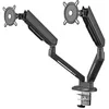 Image de Bras double pour écrans Gaming One For All de 21 à 45 pouces - VESA 75/100 mm - Réglage en hauteur - Inclinaison (80°), pivotement (180°) et rotation (360°) - Poids max 14 kg par écran - Noir (DM8210) en occasion ou reconditionné