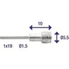 Image de Câbles intérieurs de freins 2000mm en acier inoxydable Ø1,5mm V-Mamelon (100 pièces)