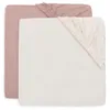 Image de Jollein Drap-Housse Jersey - pour Lit Junior - Wild Rose/Ivory - Lot de 2-70/75x140/150cm - Drap-Housse en Coton - Certifiée Oeko-TEX en occasion ou reconditionné
