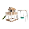 Image de Maisonnette Liam avec balancoire Nid rond Summer Brun Blanc avec Toboggan Vert Citron