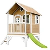 Image de Cabane enfant TOM Brun Blanc avec toboggan Citron vert