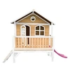 Image de Maisonnette STEF Brun Blanc avec toboggan Rose