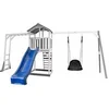 Image de Structure de jeu Beach Tower Gris Blanc balancoire Nid ovale Roxy cadre escalade toboggan Bleu