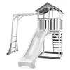 Image de Structure de jeu Beach Tower Blanc Gris avec cadre escalade et toboggan Blanc