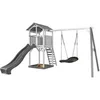 Image de Structure de jeu Beach Tower Blanc Gris avec 1 balancoire nid ovale Roxy et toboggan Gris