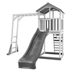 Image de Structure de jeu Beach Tower Blanc Gris avec cadre escalade et toboggan Gris