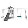 Image de Structure de jeu Beach Tower cadre escalade et balancoire Nid Summer Blanc Gris Toboggan Gris