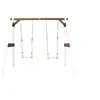 Image de Portique double 2 balancoires en bois Blanc Marron 160x254x207cm