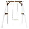 Image de Portique simple en bois 1 balançoire Blanc Marron 160x181x207cm