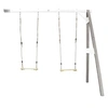 Image de Portique mural en bois Gris Blanc 2 balançoires 160x244x207cm